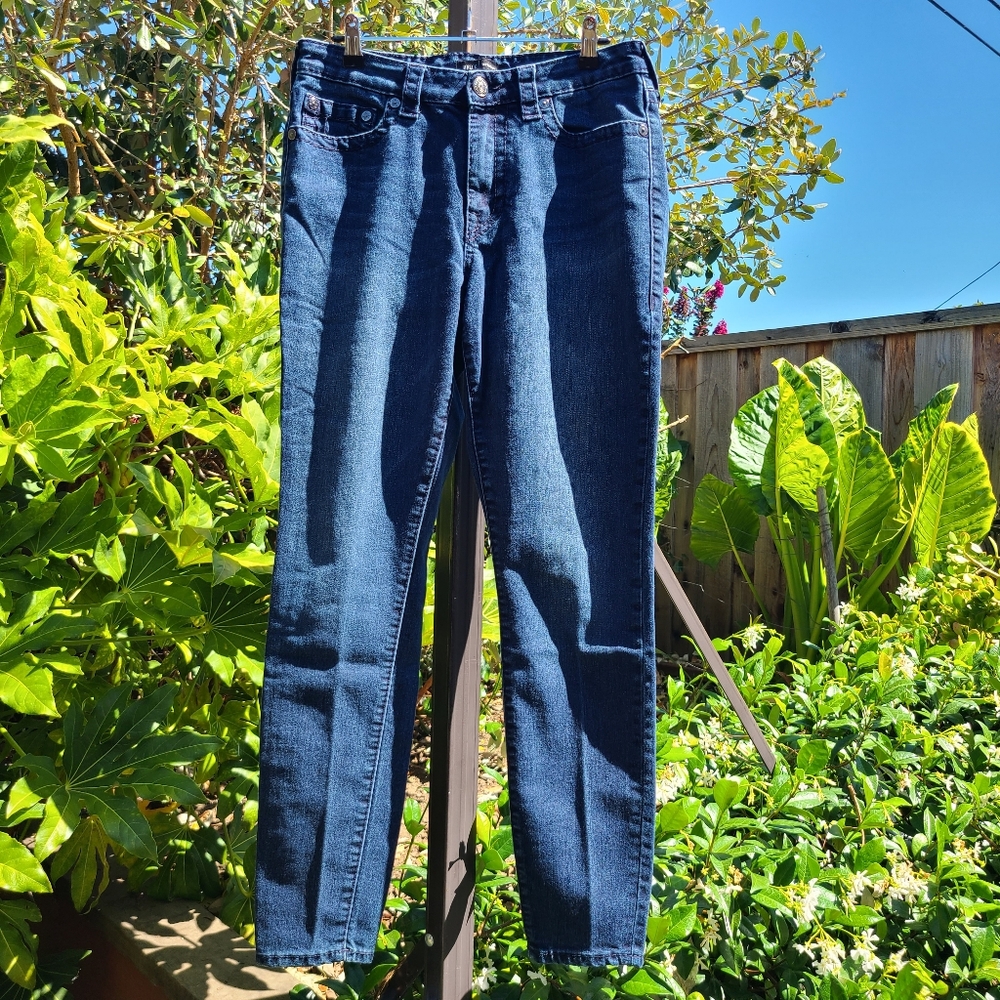 True Religion Halle MidRise Super Skinny Big T Jeans Women's Size 31